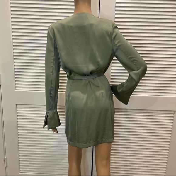 Aria Cove Satin Wrap Dress with split detail - Picture 4 of 8